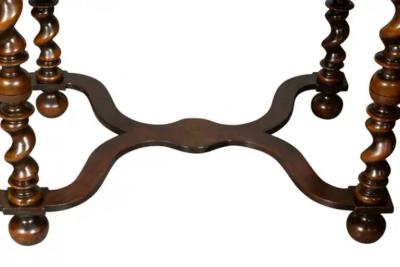 William And Mary Style Walnut And Marquetry Side Table