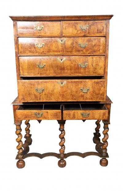 William And Mary Walnut Chest On Stand