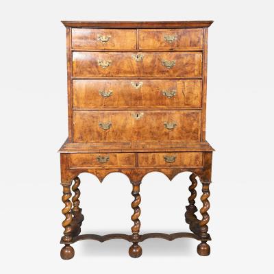 William And Mary Walnut Chest On Stand