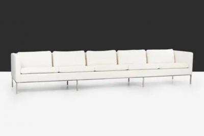 William Armbruster Pair of William Armbruster Monumental Five Seat Sofas in Chase Manhattan NYC