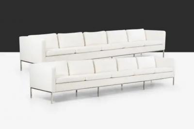 William Armbruster Pair of William Armbruster Monumental Five Seat Sofas in Chase Manhattan NYC