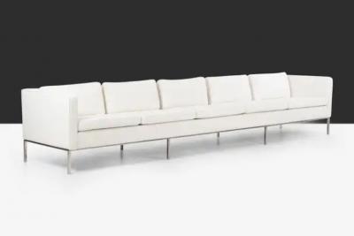 William Armbruster Pair of William Armbruster Monumental Five Seat Sofas in Chase Manhattan NYC