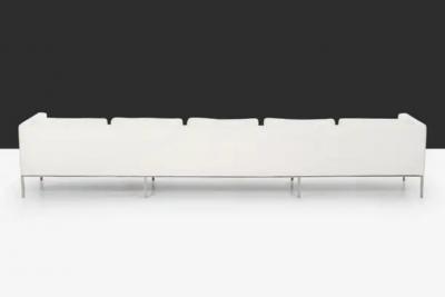 William Armbruster Pair of William Armbruster Monumental Five Seat Sofas in Chase Manhattan NYC