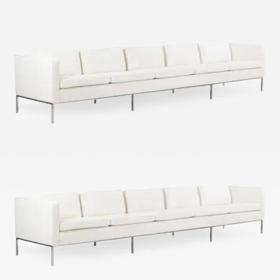 William Armbruster Pair of William Armbruster Monumental Five Seat Sofas in Chase Manhattan NYC