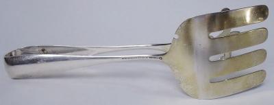 William B Durgin Antique Durgin Scroll Sterling Silver Sandwich Tongs