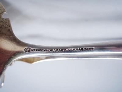 William B Durgin Antique Durgin Scroll Sterling Silver Sandwich Tongs