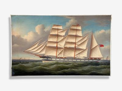 William Ball Spencer Oil on Canvas Seascape Painting British 19th C 