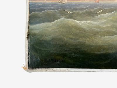 William Ball Spencer Oil on Canvas Seascape Painting British 19th C 