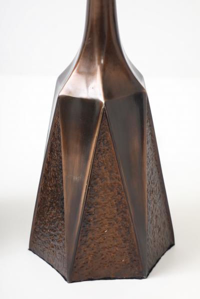 William Barr William Barr Bronzed Brutalist Lamps
