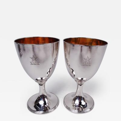 William Bateman Pair of Bateman English Georgian Neoclassical Goblets 1805