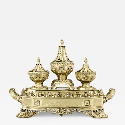 William Bateman Silver Gilt Inkstand by William Bateman II