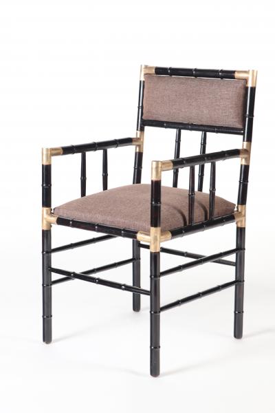 William Billy Haines A pair of brass mounted open armchairs in the manner of Billy Haines circa 1950