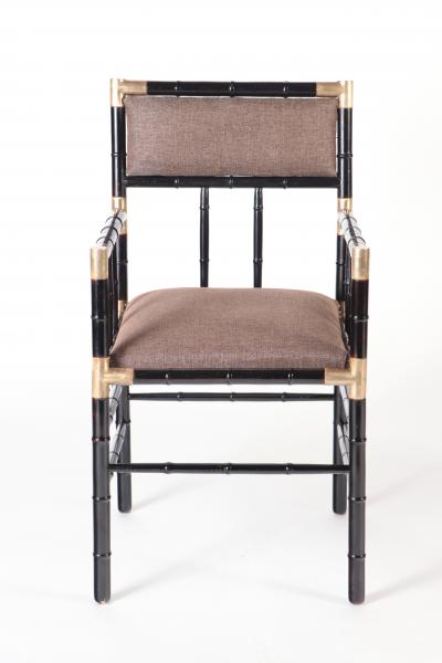 William Billy Haines A pair of brass mounted open armchairs in the manner of Billy Haines circa 1950