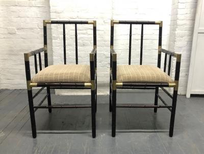 William Billy Haines Billy Haines Style Faux Bamboo Armchairs