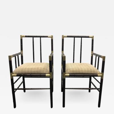 William Billy Haines Billy Haines Style Faux Bamboo Armchairs