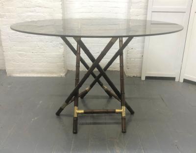 William Billy Haines Billy Haines Style Faux Bamboo and Bronze Dining Set