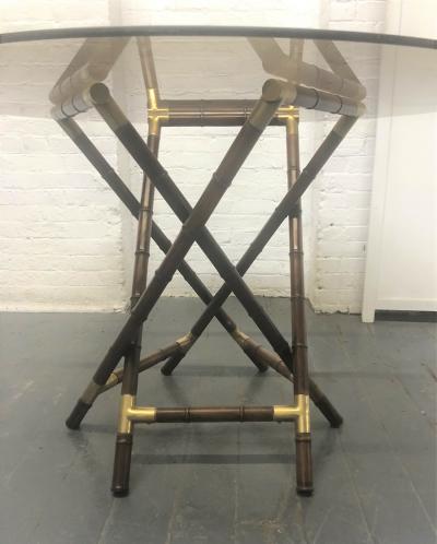William Billy Haines Billy Haines Style Faux Bamboo and Bronze Dining Set
