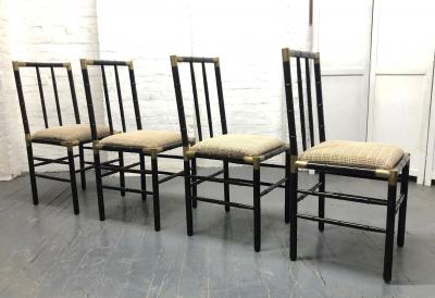William Billy Haines Billy Haines Style Faux Bamboo and Bronze Dining Set