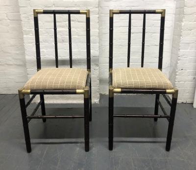 William Billy Haines Billy Haines Style Faux Bamboo and Bronze Dining Set