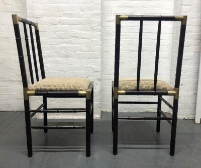 William Billy Haines Billy Haines Style Faux Bamboo and Bronze Dining Set