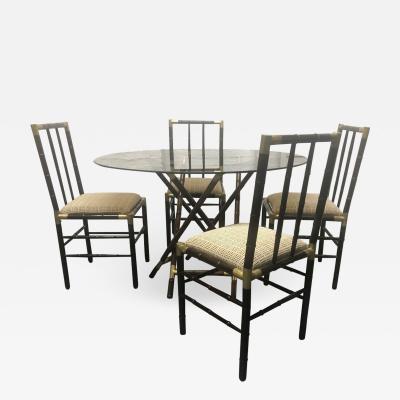 William Billy Haines Billy Haines Style Faux Bamboo and Bronze Dining Set