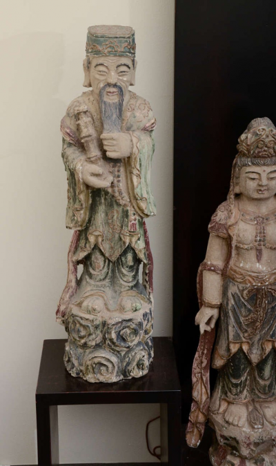 William Billy Haines Floor Lamp with Oriental Statues Attributed to Billy Haines 