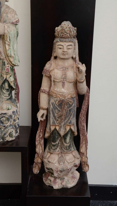 William Billy Haines Floor Lamp with Oriental Statues Attributed to Billy Haines 