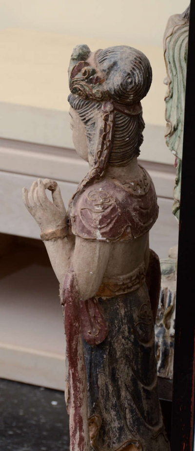 William Billy Haines Floor Lamp with Oriental Statues Attributed to Billy Haines 