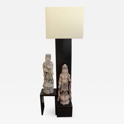 William Billy Haines Floor Lamp with Oriental Statues Attributed to Billy Haines 