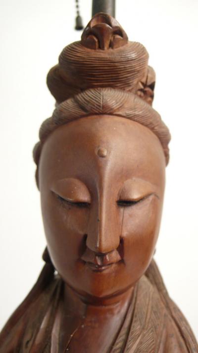 William Billy Haines Hand carved Teak Asian Lamp