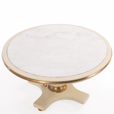 William Billy Haines Lacquered and Bronze Mounted Marble Top Coffee Table C 1960