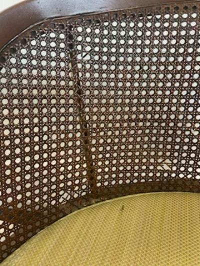 William Billy Haines MID CENTURY PAIR OF CANE WOOD AND BRASS CHAIRS IN THE MANNER OF BILLY HAINES