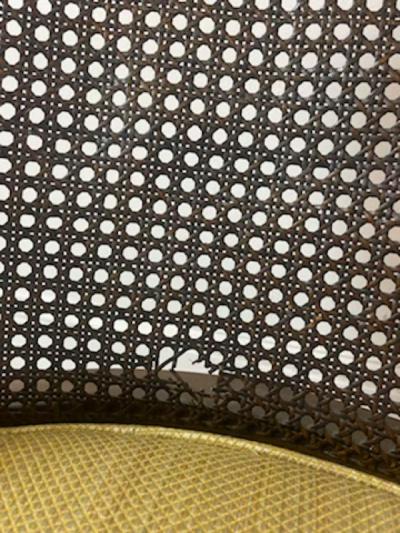 William Billy Haines MID CENTURY PAIR OF CANE WOOD AND BRASS CHAIRS IN THE MANNER OF BILLY HAINES