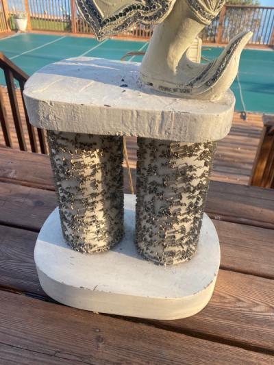 William Billy Haines MONUMENTAL CARVED ASIAN DECORATED FIGURE LAMP BY WILLIAM HAINES