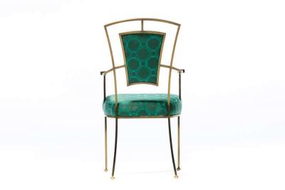 William Billy Haines Pair of Billy Haines Style Hollywood Regency Armchairs in Tony Duquette Fabric