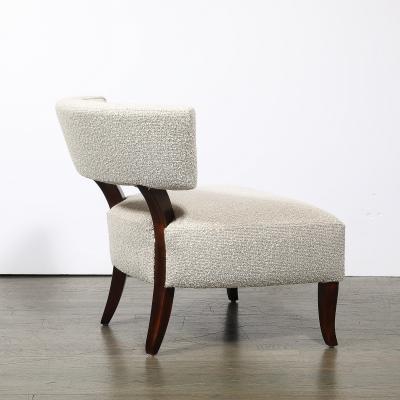 William Billy Haines Pair of Mid Century Curved Slipper Chairs w Boucl Upholstery by Billy Haines