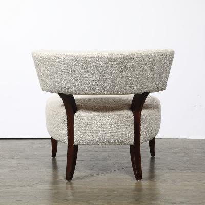 William Billy Haines Pair of Mid Century Curved Slipper Chairs w Boucl Upholstery by Billy Haines