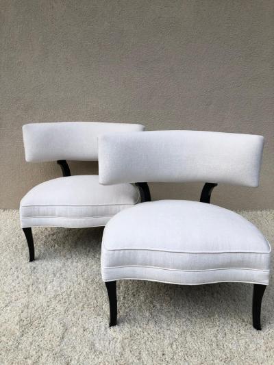 William Billy Haines Pair of Vintage Billy Haines Style Formal Club Chairs