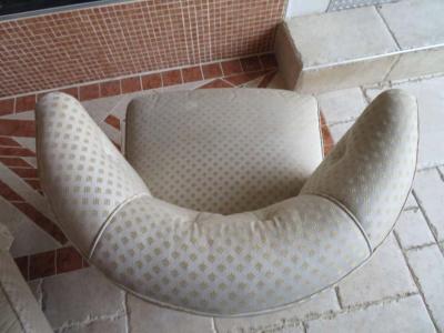 William Billy Haines Sculptural Billy Haines Style Barrel Back Lounge Chairs Mid Century Modern Pair