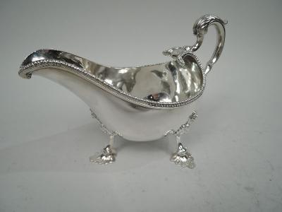 William Bond Pair of Irish Georgian Neoclassical Sterling Silver Gravy Boats 1794