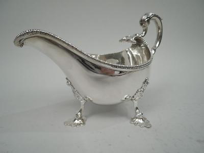 William Bond Pair of Irish Georgian Neoclassical Sterling Silver Gravy Boats 1794