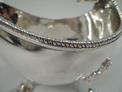 William Bond Pair of Irish Georgian Neoclassical Sterling Silver Gravy Boats 1794