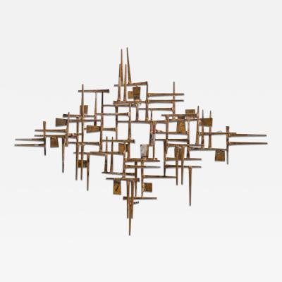 William Bowie William Bowie Mid Century Abstract Nail Wall Sculpture