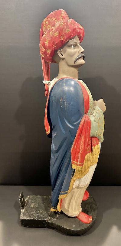 William Demuth Carved and Painted Pine Cigar Store countertop Sultana