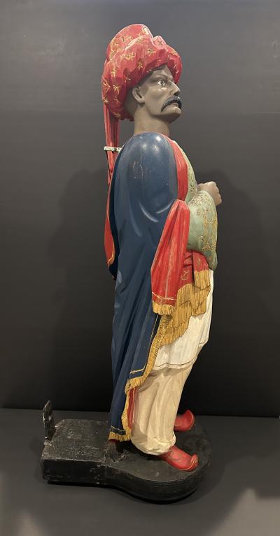 William Demuth Carved and Painted Pine Cigar Store countertop Sultana