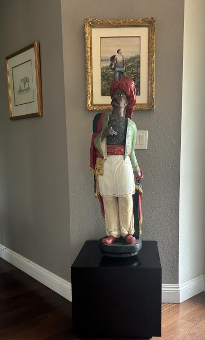 William Demuth Carved and Painted Pine Cigar Store countertop Sultana