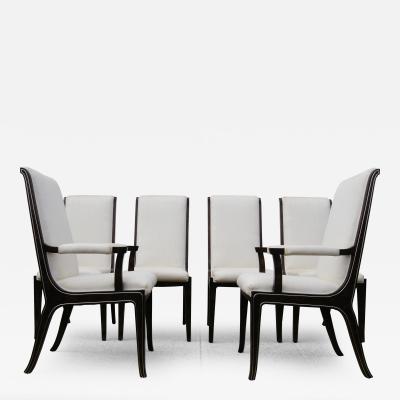 William Doezema Set of Six Amboyna Wood Dining Chairs by William Doezema for Mastercraft