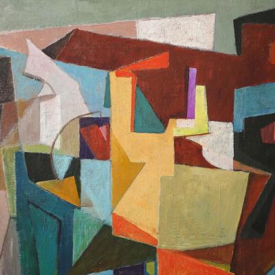 William Freed Art Deco Stage Set Oil on Canvas Painting signed William Freed