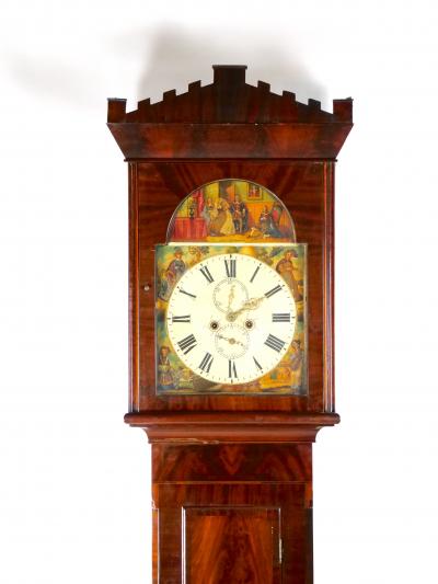 William Fuller Curtis Antique Mahogany Wood Longcase Clock