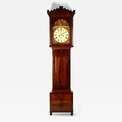 William Fuller Curtis Antique Mahogany Wood Longcase Clock